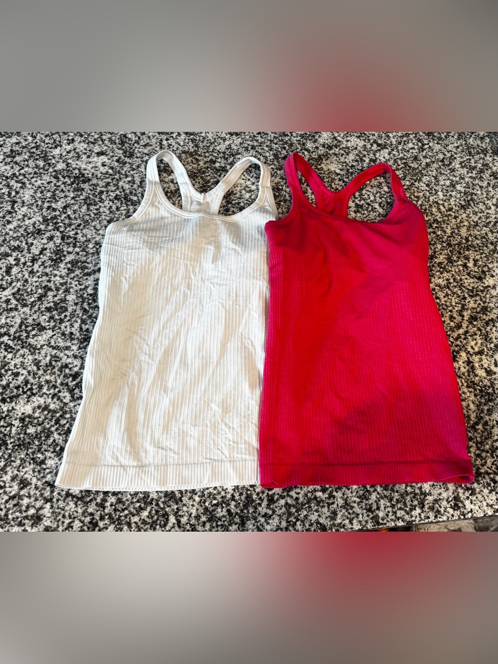 Lululemon TWO Ebb to Street Tanks 1 Bone/White 1 Coral - Picture 2 of 6